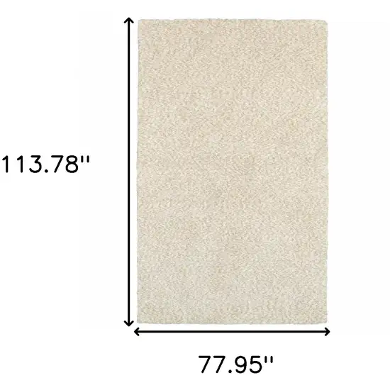 Modern Shag Ivory Indoor Area Rug Photo 3