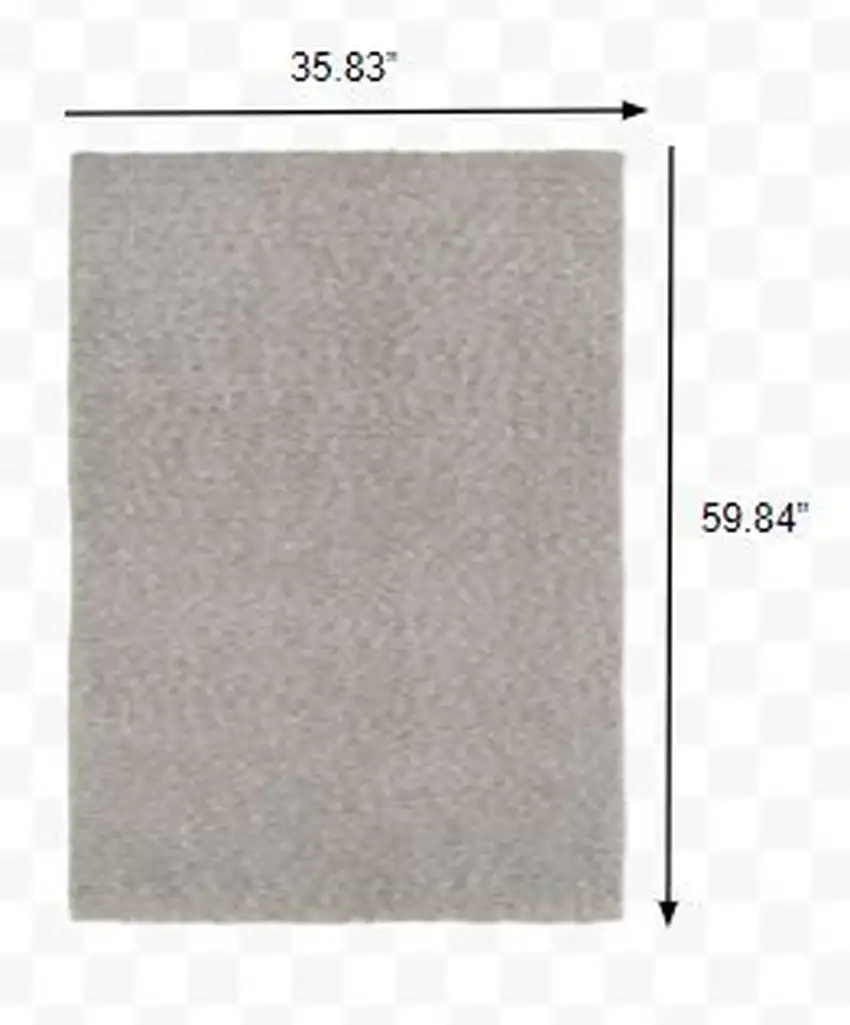 Modern Shaggy Soft Gray Indoor Area Rug Photo 2