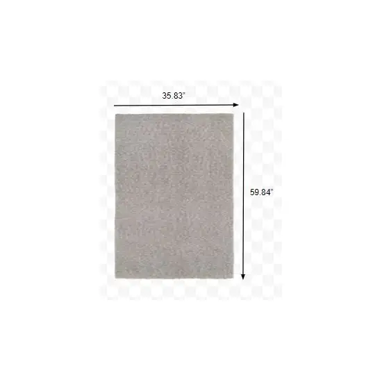 Modern Shaggy Soft Gray Indoor Area Rug Photo 2