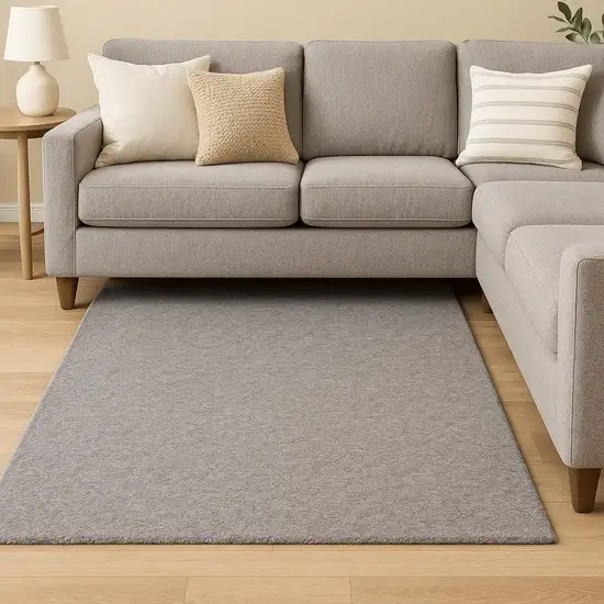 Modern Shaggy Soft Gray Indoor Area Rug Photo 1