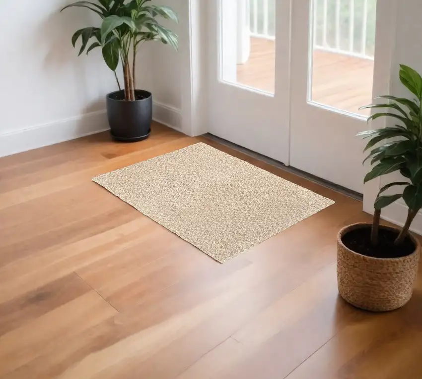 Modern Soft Tan Indoor Area Rug Photo 1