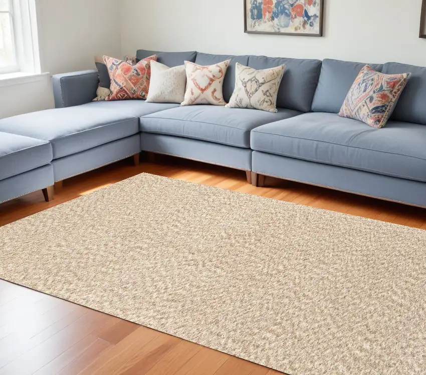 Modern Soft Tan Indoor Area Rug Photo 1