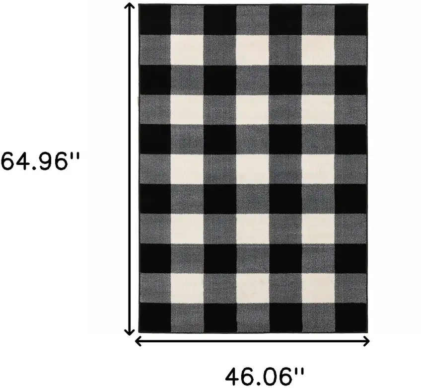 Monochromatic Gingham Pattern Indoor Area Rug Photo 3