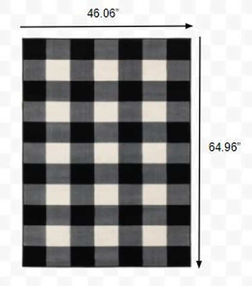 Monochromatic Gingham Pattern Indoor Area Rug Photo 8