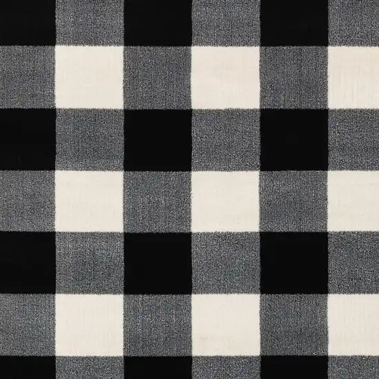 Black And Ivory Gingham Area Rug Photo 5