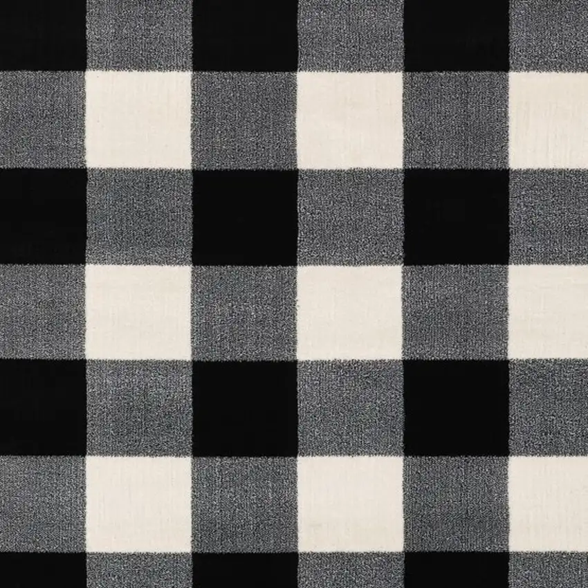 Black And Ivory Gingham Area Rug Photo 5