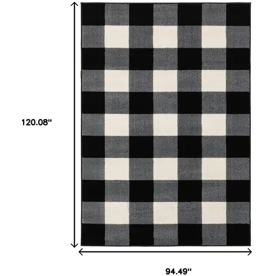 Black And Ivory Gingham Area Rug Photo 3