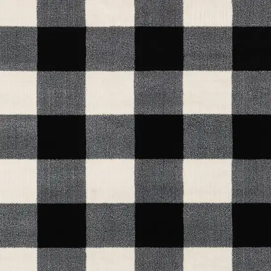 Black And Ivory Gingham Area Rug Photo 5
