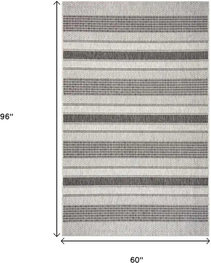 Gray And Black Indoor Outdoor Area Rug Photo 3