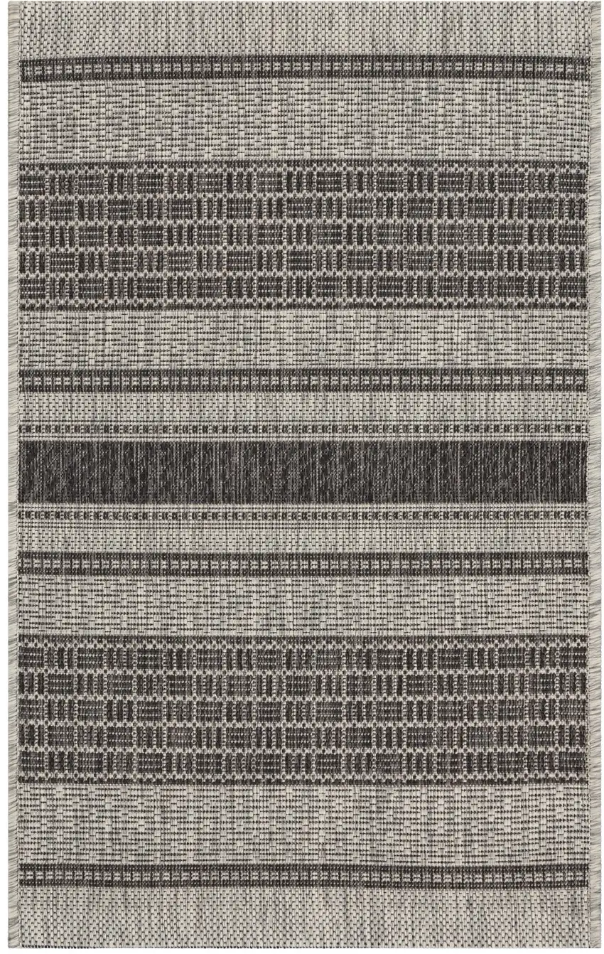 Monochrome Striped Indoor Outdoor Scatter Rug Photo 6
