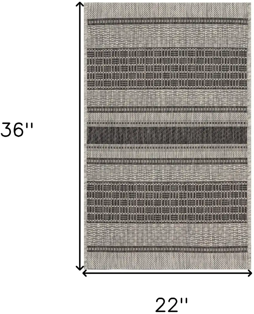 Monochrome Striped Indoor Outdoor Scatter Rug Photo 8