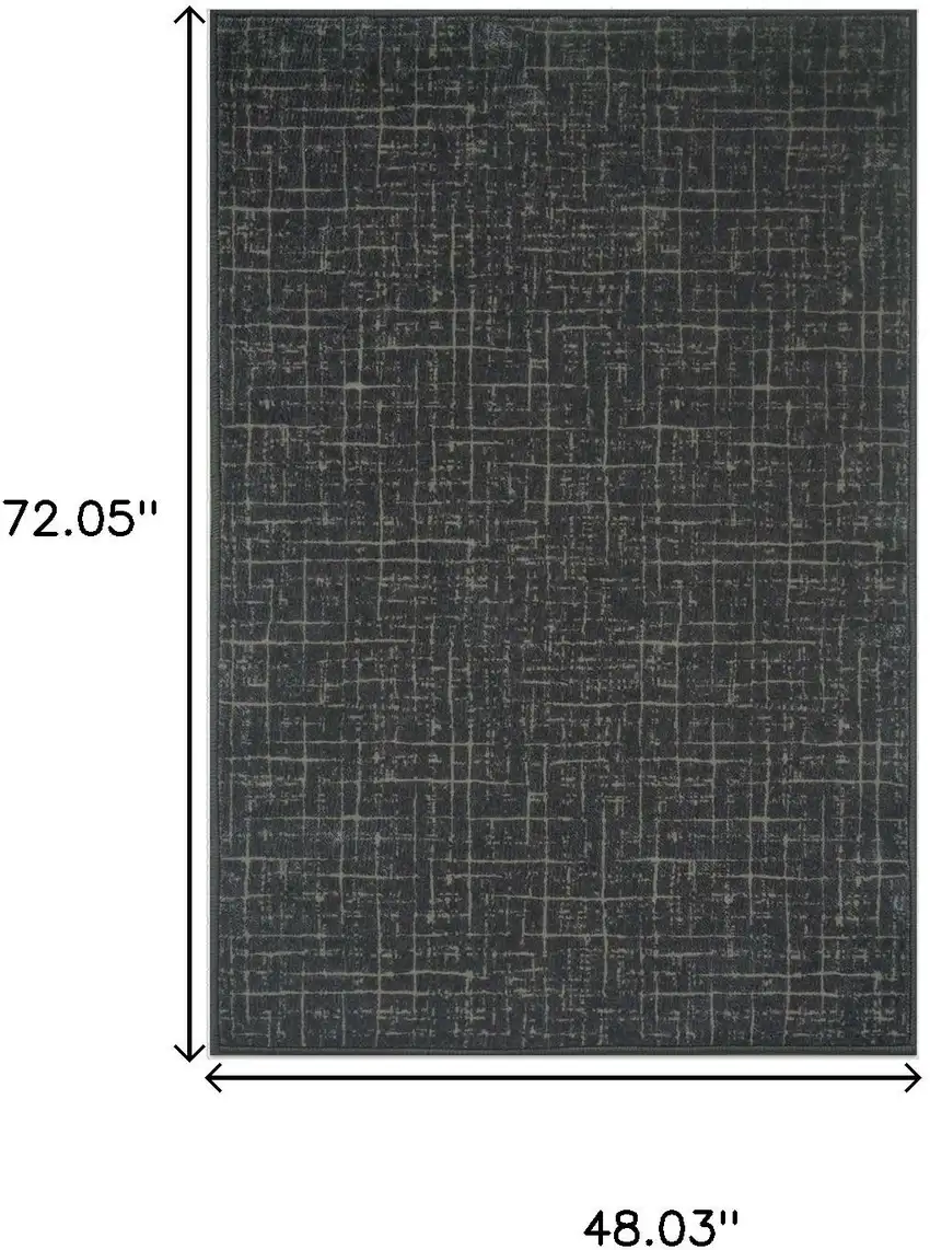 Moss Green And Charcoal Abstract Geometric Washable Area Rug Photo 8