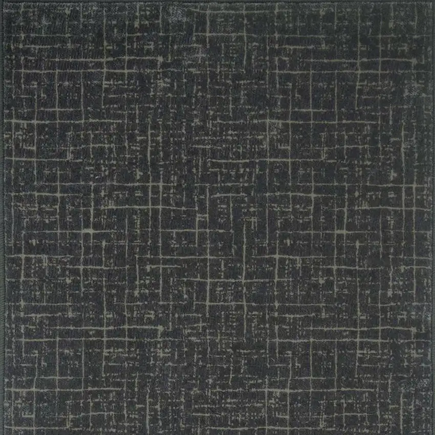 Moss Green And Charcoal Abstract Geometric Washable Area Rug Photo 4