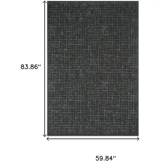 Moss Green And Charcoal Abstract Geometric Washable Area Rug Photo 8