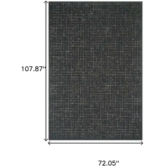 Moss Green And Charcoal Abstract Geometric Washable Area Rug Photo 7