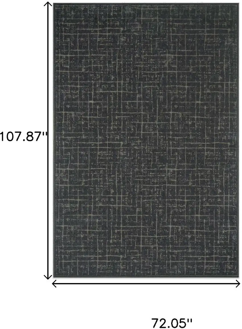 Moss Green And Charcoal Abstract Geometric Washable Area Rug Photo 7