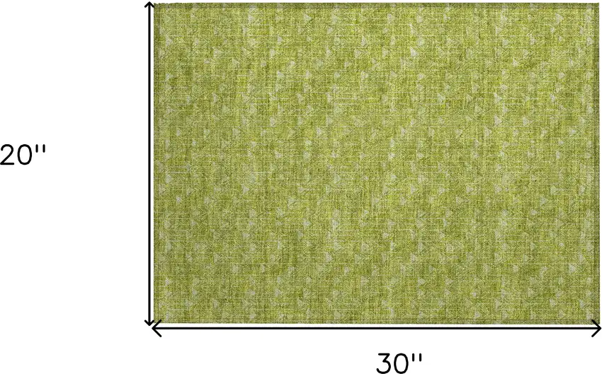 Moss Green Geometric Washable Non Skid Indoor Outdoor Area Rug Photo 3