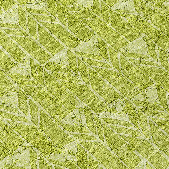 Moss Green Geometric Washable Non Skid Indoor Outdoor Area Rug Photo 8