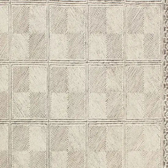 Moss Green Wool Abstract Geometric Hand Tufted Non Skid Area Rug Photo 3