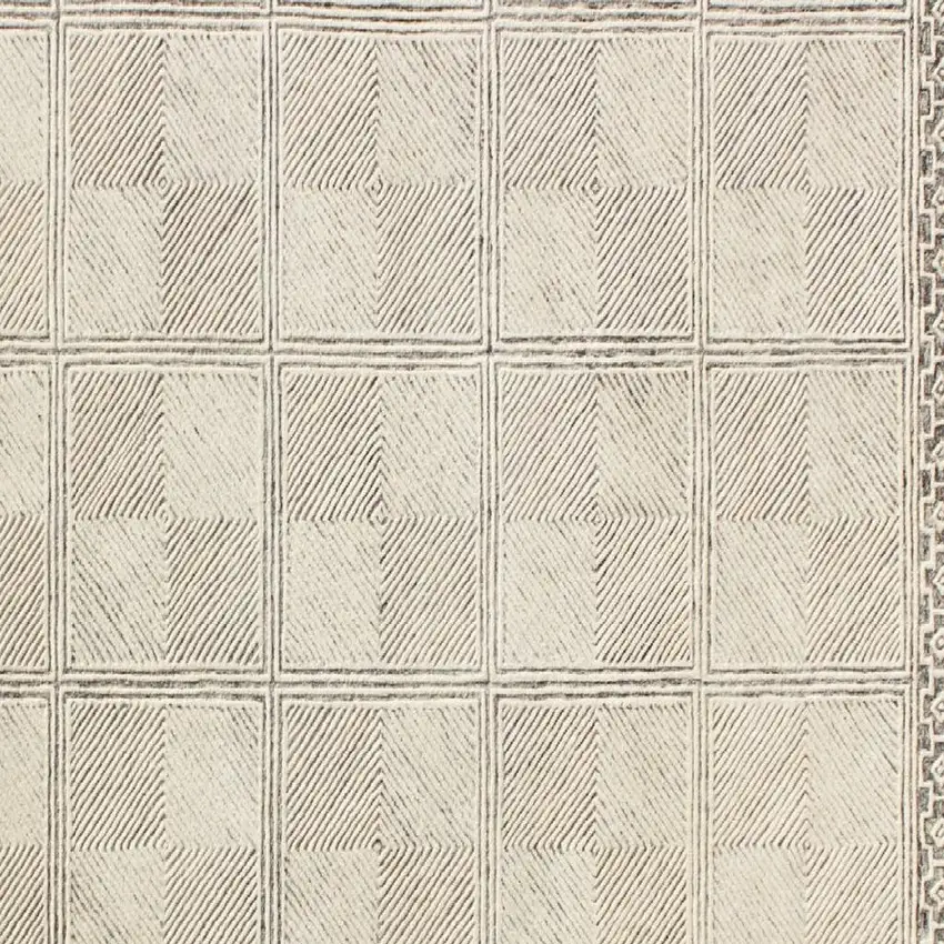 Moss Green Wool Abstract Geometric Hand Tufted Non Skid Area Rug Photo 3