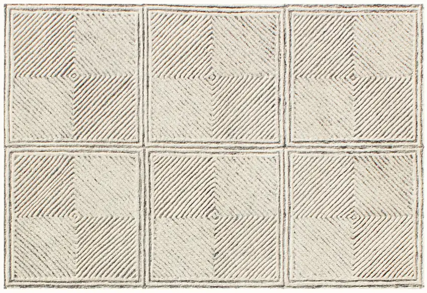 Moss Green Wool Abstract Geometric Hand Tufted Non Skid Area Rug Photo 6