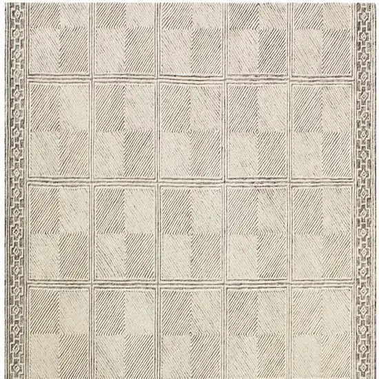 Moss Green Wool Abstract Geometric Hand Tufted Non Skid Area Rug Photo 4