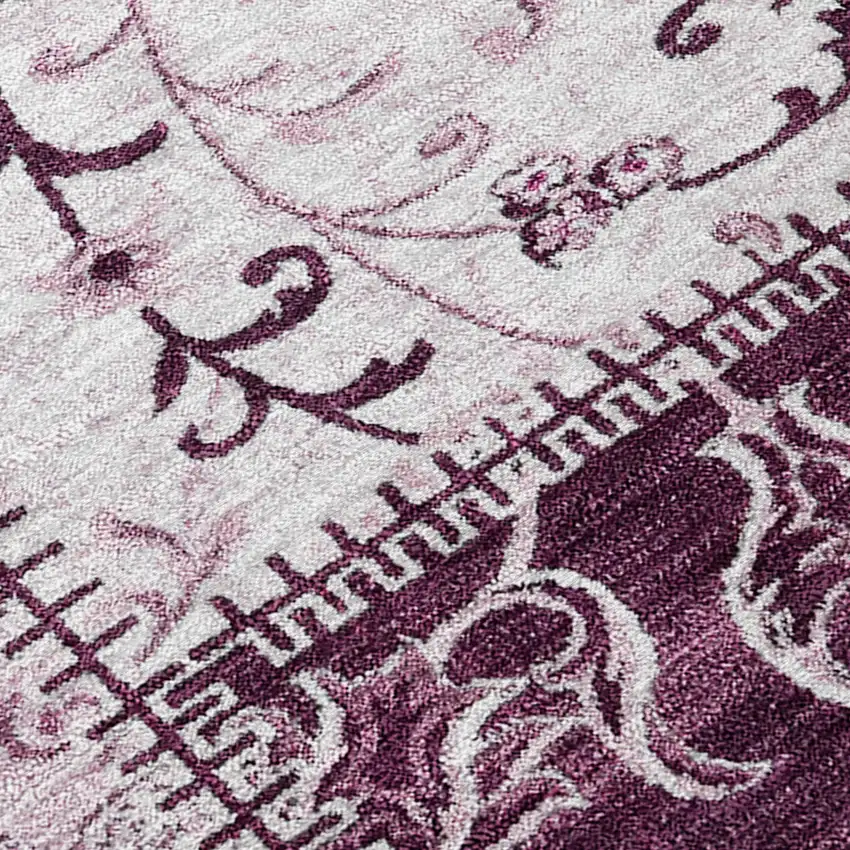 Pink Patchwork Washable Indoor Outdoor Area Rug Photo 8