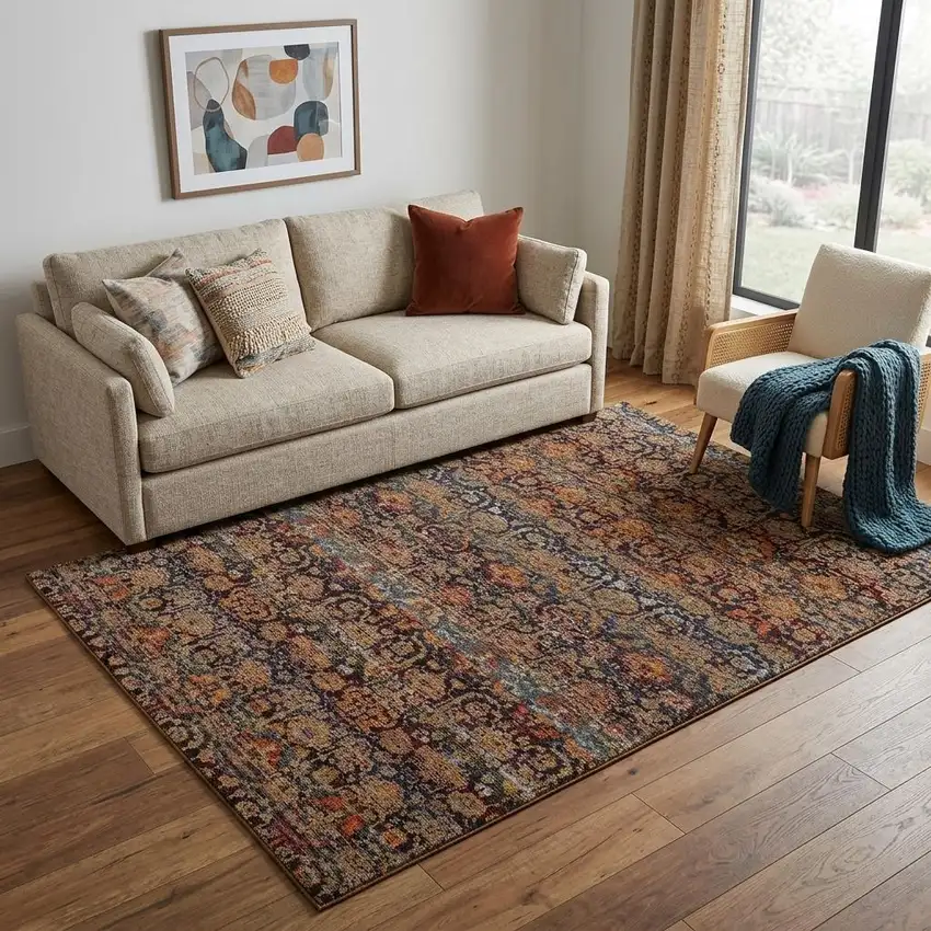 Blue And Ivory Ombre Area Rug Photo 1
