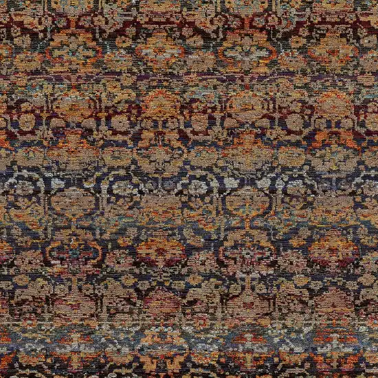 Blue and Ivory Abstract Power Loom Area Rug Photo 3