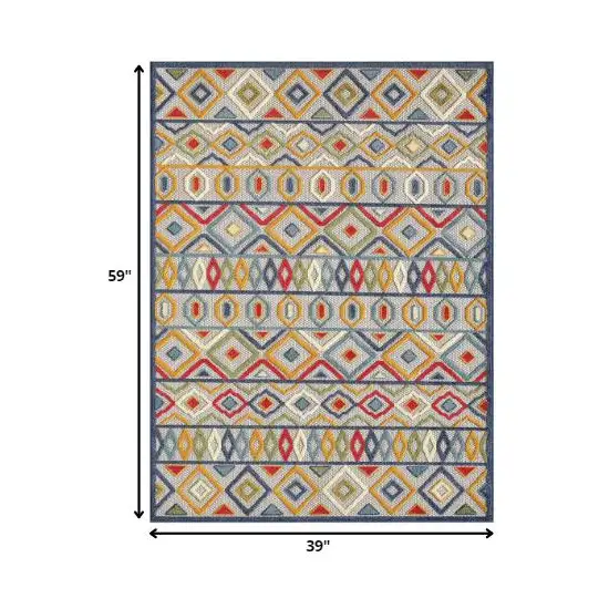 Multi Aztec Pattern Indoor Outdoor Area Rug Photo 6