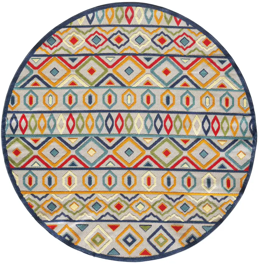Multi Aztec Pattern Indoor Outdoor Area Rug Photo 2