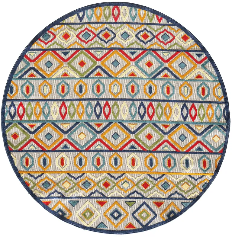 Multi Aztec Pattern Indoor Outdoor Area Rug Photo 2