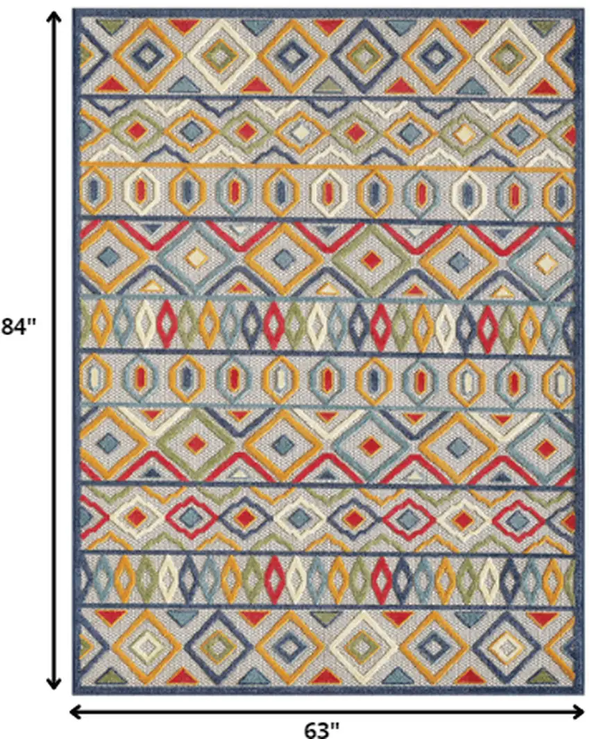 Multi Aztec Pattern Indoor Outdoor Area Rug Photo 5