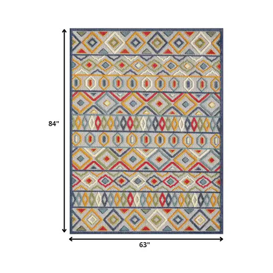 Multi Aztec Pattern Indoor Outdoor Area Rug Photo 5