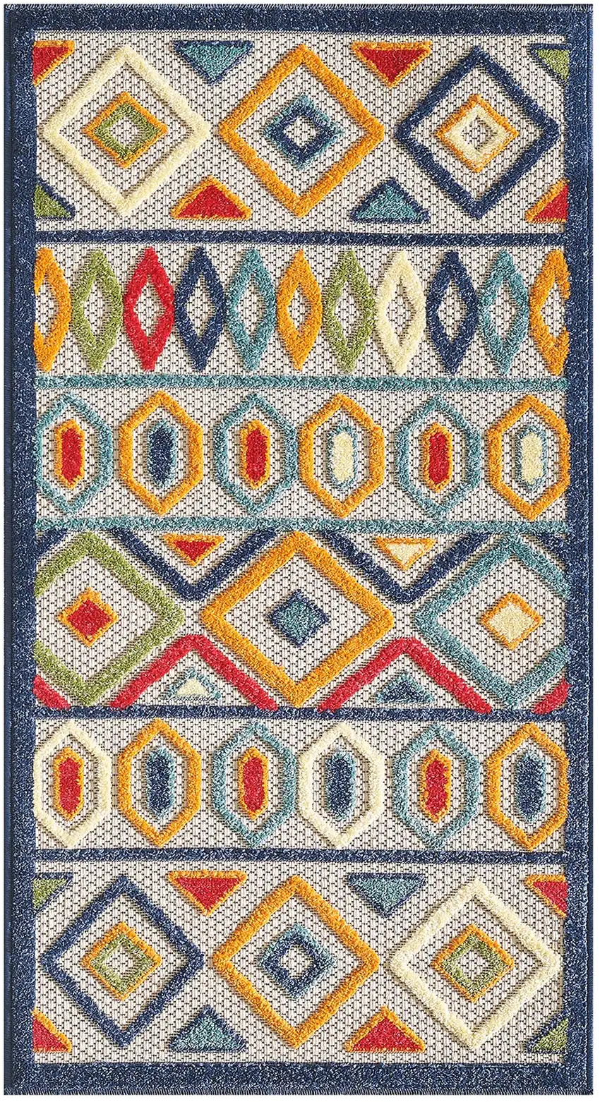 Multi Aztec Pattern Indoor Outdoor Area Rug Photo 3