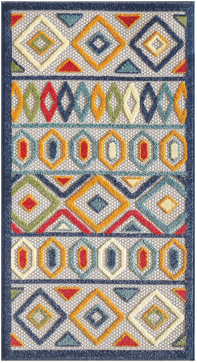 Multi Aztec Pattern Indoor Outdoor Area Rug Photo 3