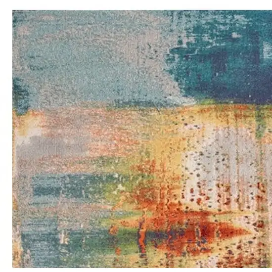 Multi Color Abstract Watercolor Area Rug Photo 7
