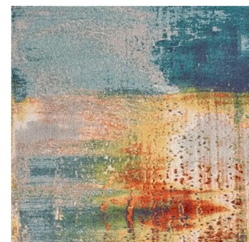 Multi Color Abstract Watercolor Area Rug Photo 7