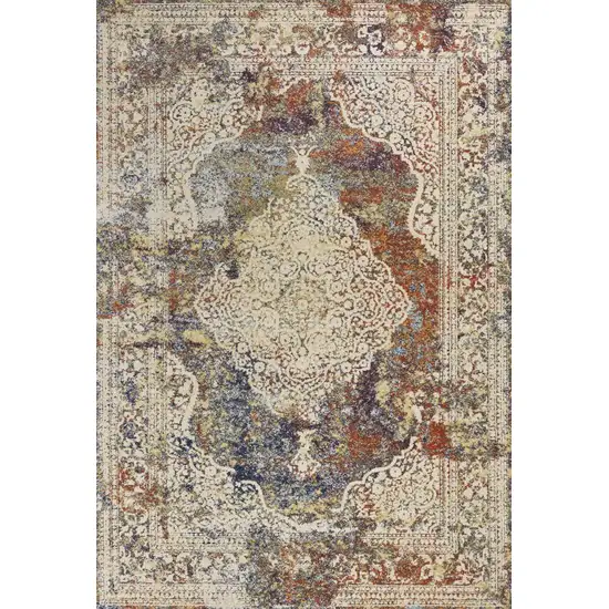 Multi Color Bordered Area Rug Photo 1