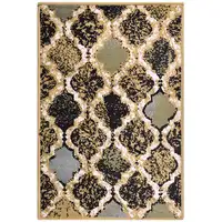 Photo of Multi Color Quatrefoil Power Loom Distressed Stain Resistant Area Rug