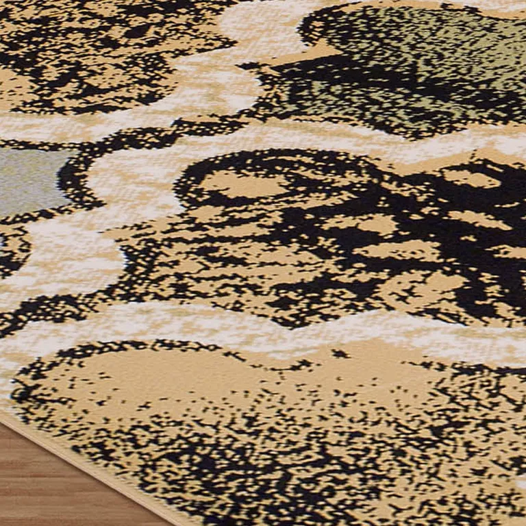 Multi Color Quatrefoil Power Loom Distressed Stain Resistant Area Rug Photo 5