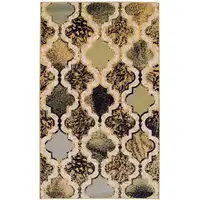 Photo of Multi Color Quatrefoil Power Loom Distressed Stain Resistant Area Rug
