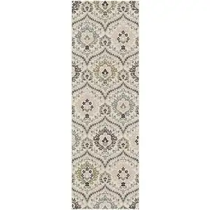 Photo of Multi-Colored Floral Stain Resistant Runner Rug