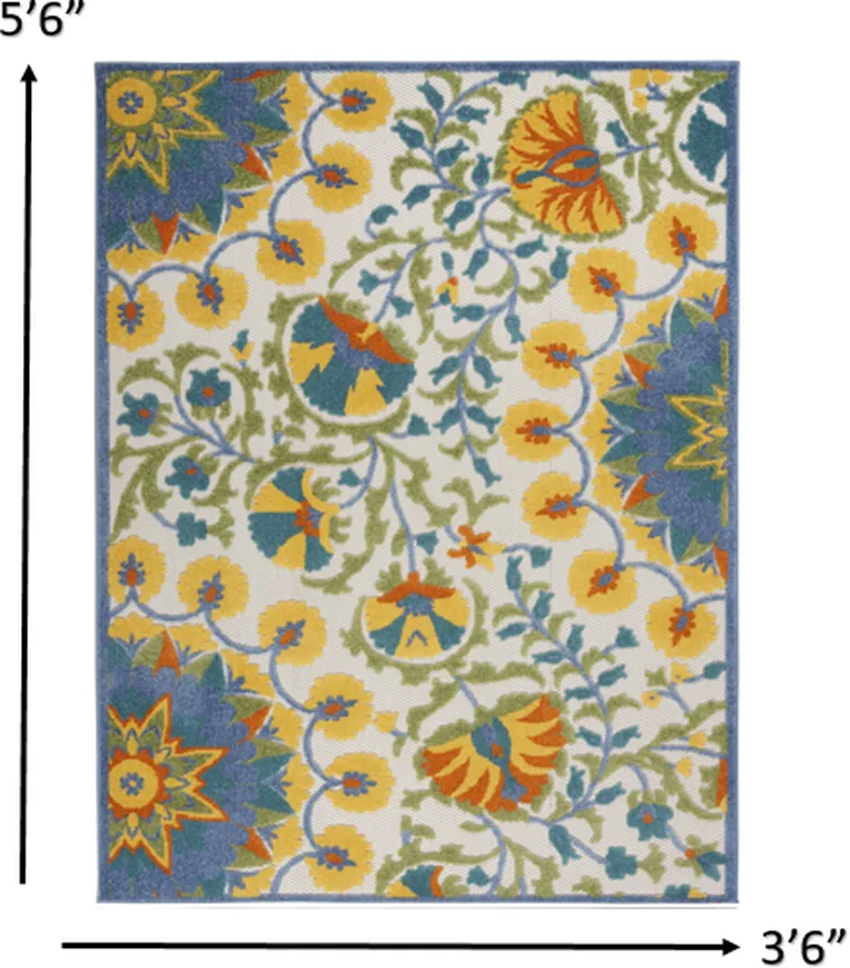 Multi Medallion Indoor Outdoor Area Rug Photo 4