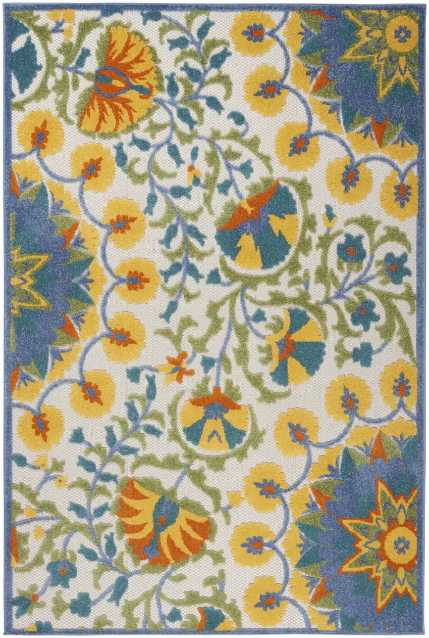 Multicolor Floral Indoor Outdoor Area Rug Photo 7