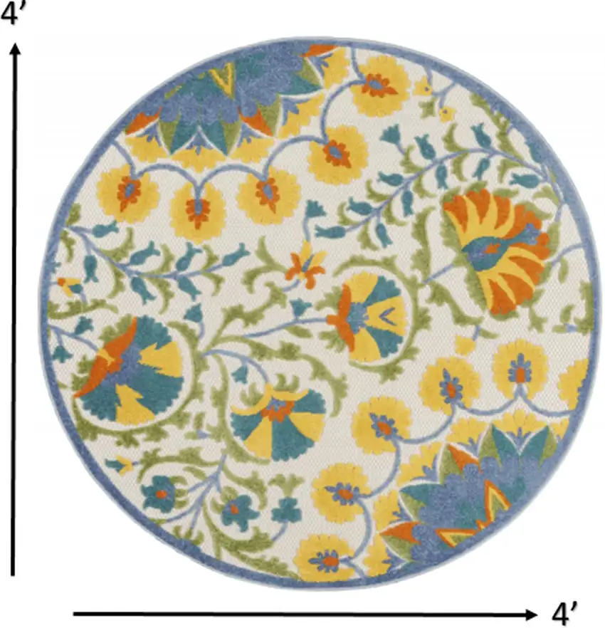 Multi Medallion Indoor Outdoor Area Rug Photo 4