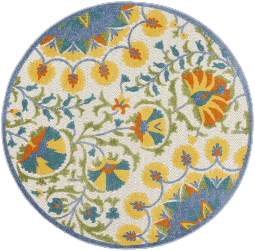 Multi Medallion Indoor Outdoor Area Rug Photo 1