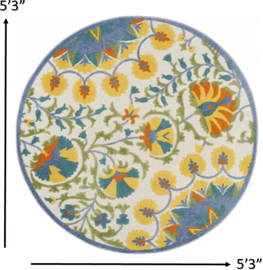 Multi Medallion Indoor Outdoor Area Rug Photo 4