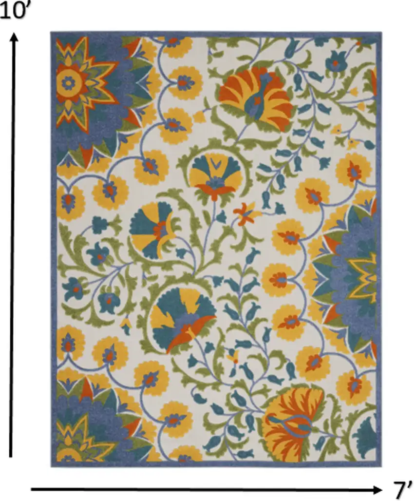 Multi Medallion Indoor Outdoor Area Rug Photo 4