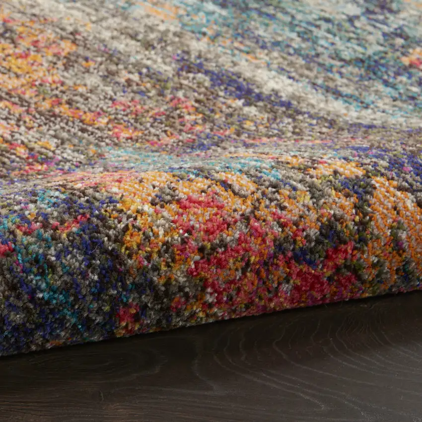 Multicolor Abstract Power Loom Non Skid Area Rug Photo 8